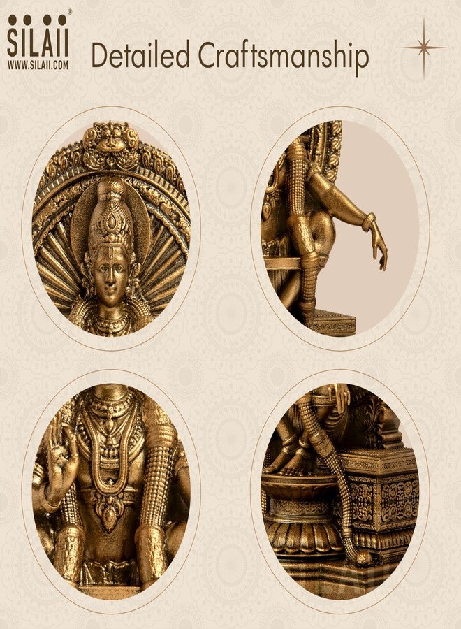 SILAII Lord Ayyappan Idol | Sabarimala Swamy Ayyappa Divine Sculpture for Home Temple | Antique Bronze Fininsh Spiritual Showpiece & Gift (6 INCH) - Image 3
